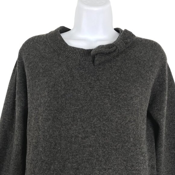Kate Spade Sweater Bow Wool Gray Black Sheep Leather Elbow Patch Women's XS - Picture 4 of 8